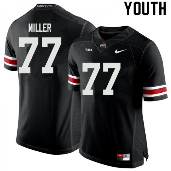 Ohio State Buckeyes #77 Harry Miller Youth Embroidery Jersey Black OSU74268
